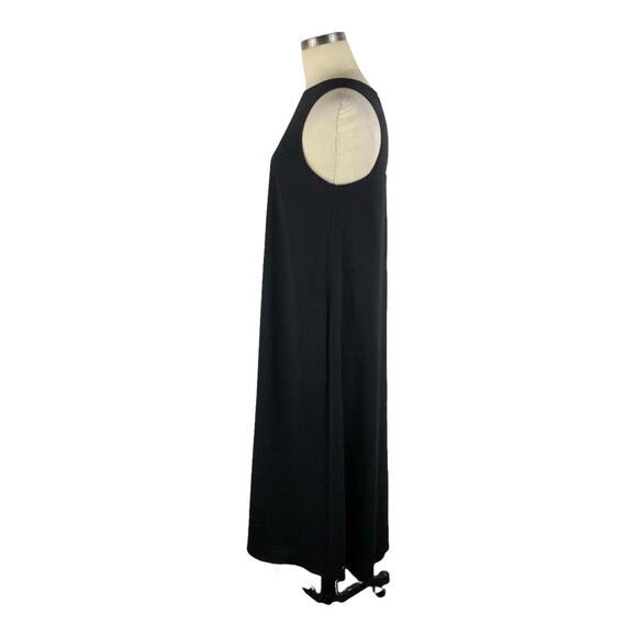 WILFRED ARITZIA Black Crepe Sleeveless Pillet Midi Dress Size XS Japanese Fabric - Picture 2 of 7